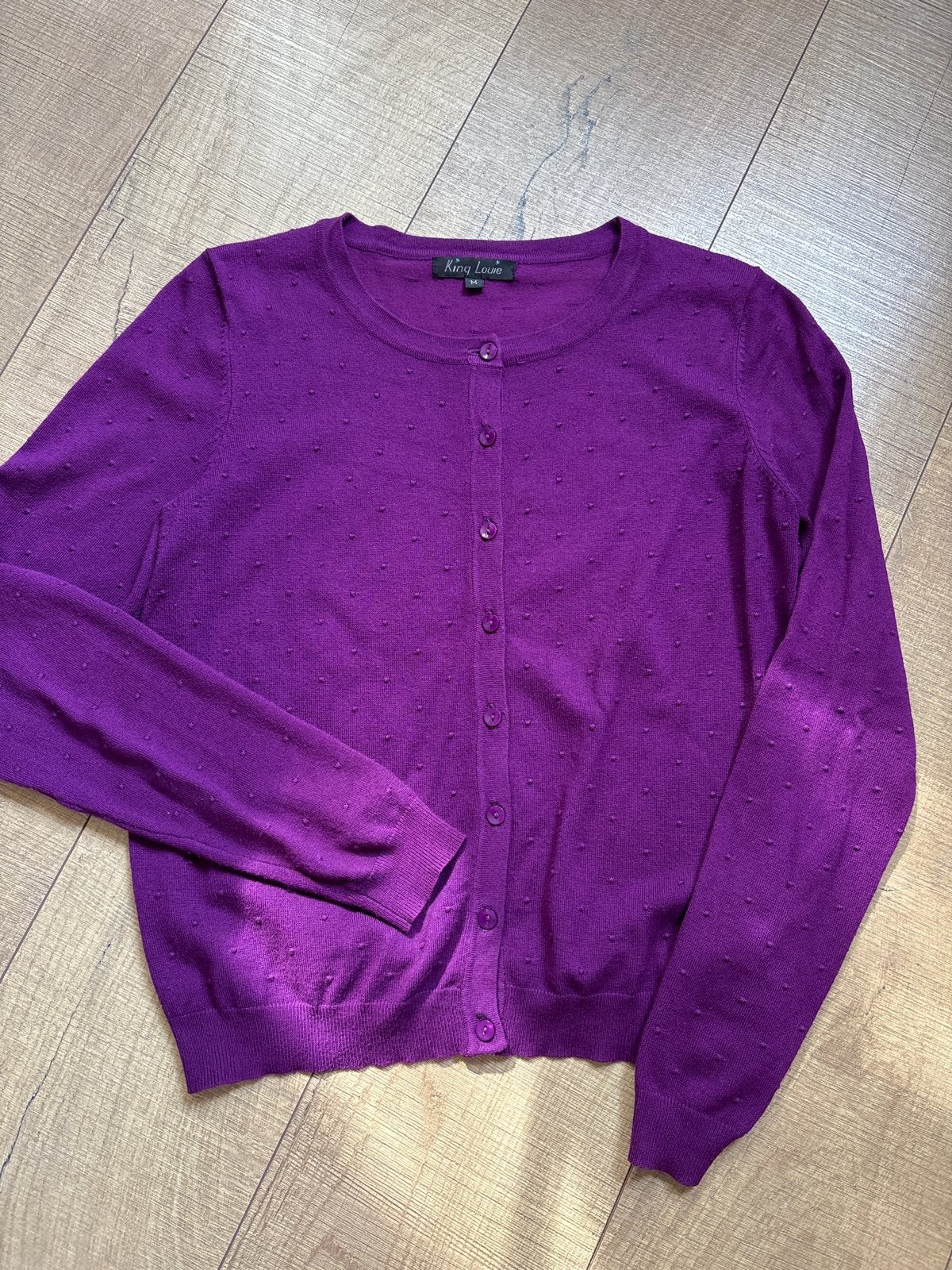 King Louie paars vestje met stipjes, maat M, Verzenden, Maat 38/40 (M), Paars