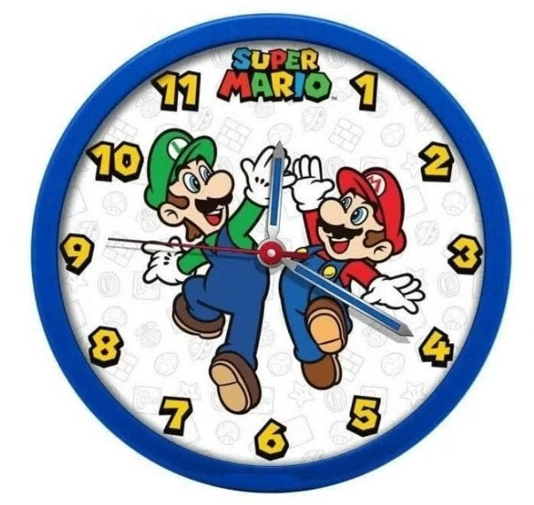 Super Mario Wandklok - Nintendo Klok - Mario en Luigi, Super Mario, Meerkleurig, Nieuw, Ophalen of Verzenden