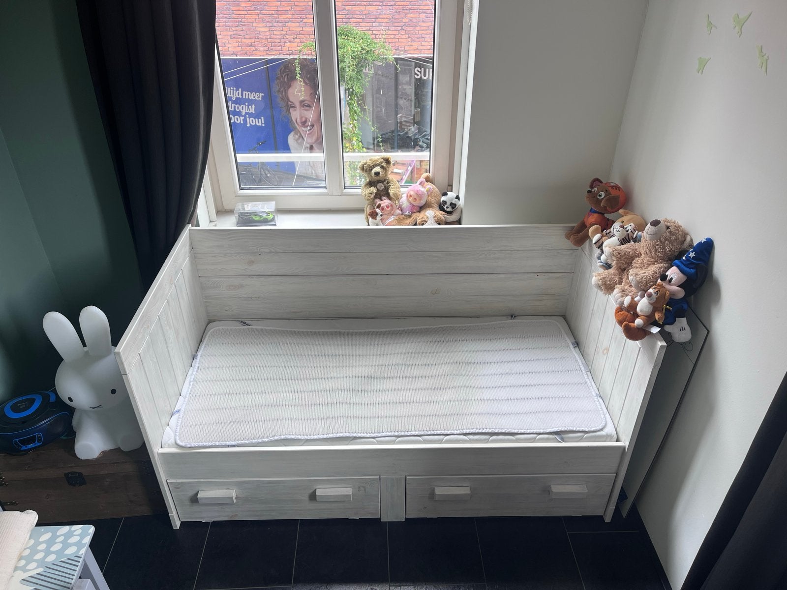 Peuterbed met opbergruimte onder het bed - 155x77x80cm, Ophalen, Wit, 190 cm of minder, Zo goed als nieuw