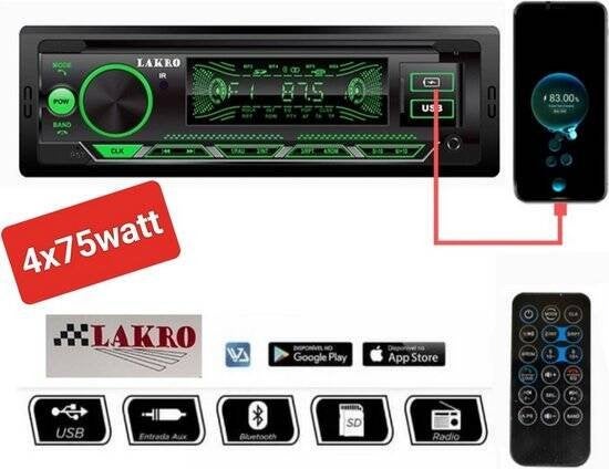 RMD-8801DAB-BT - Autoradio - Lakro - 1-DIN - DAB+ &, Niet ingevuld, Niet ingevuld, Niet ingevuld