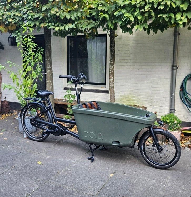 Nette Dolly elektrische Bakfiets 2023 MatBlack / ArmyGreen, Fietsen en Brommers, Gebruikt, 2 kinderen, Elektrisch, Schijfrem