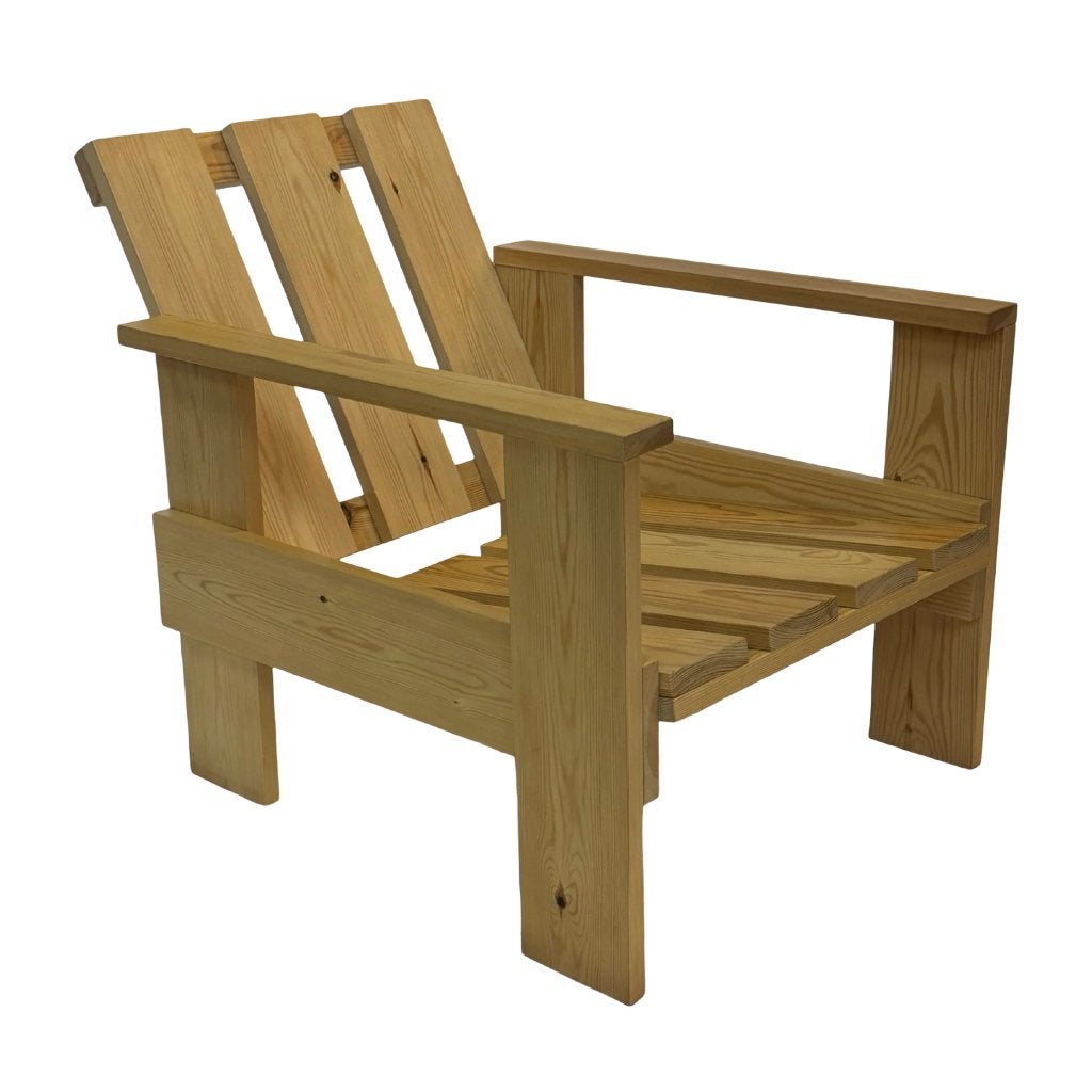 Vintage Kratstoel Naar Gerrit Rietveld Stoel Design, Ophalen, Gebruikt, Bruin, Eén
