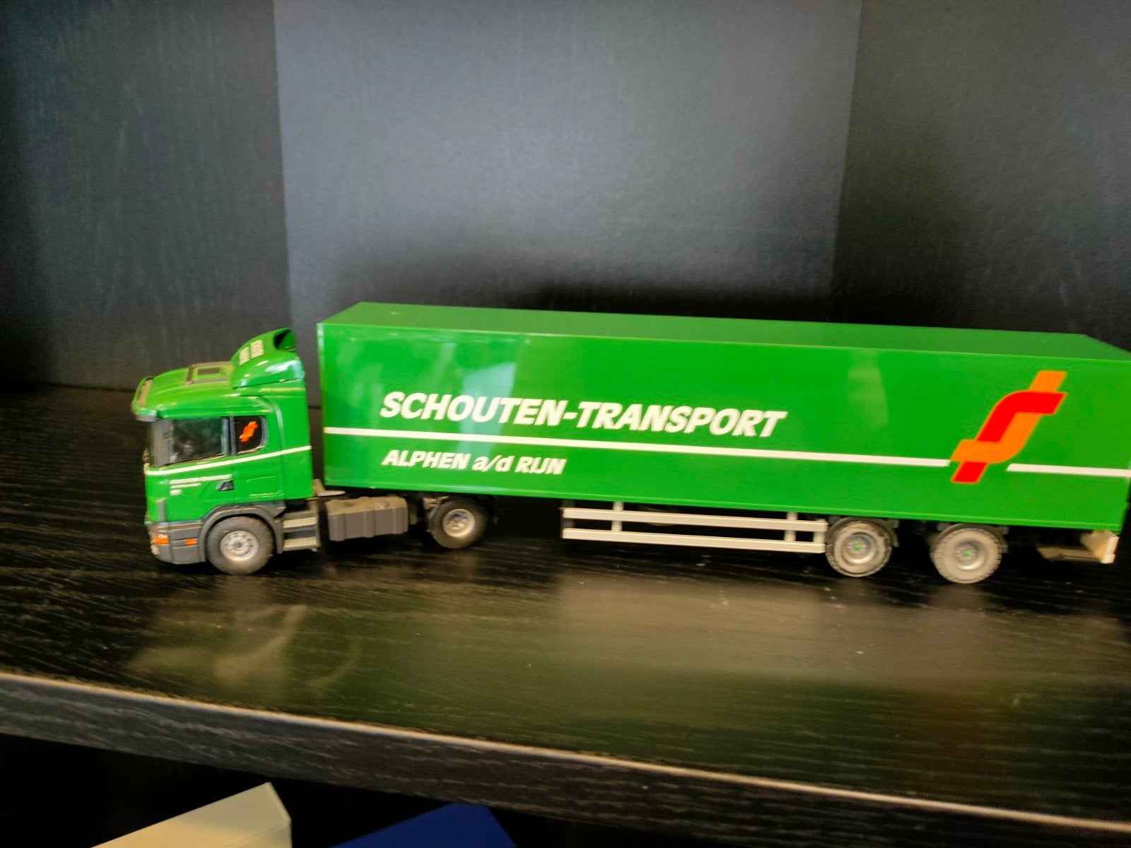 Tekno Scania Schouten-Transport Alphen a/d Rijn 1:50, Hobby en Vrije tijd, Ophalen, Gebruikt, Bus of Vrachtwagen, Tekno