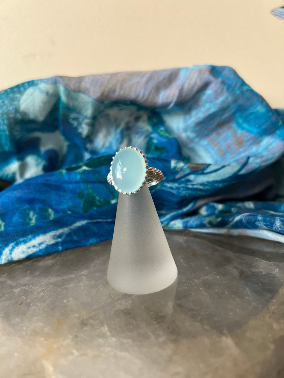 Chalcedoon geluk creatief zelfvertrouwen vreugde inzicht TIP, Sieraden, Tassen en Uiterlijk, Ringen, Blauw, Magnolia11, Nieuw