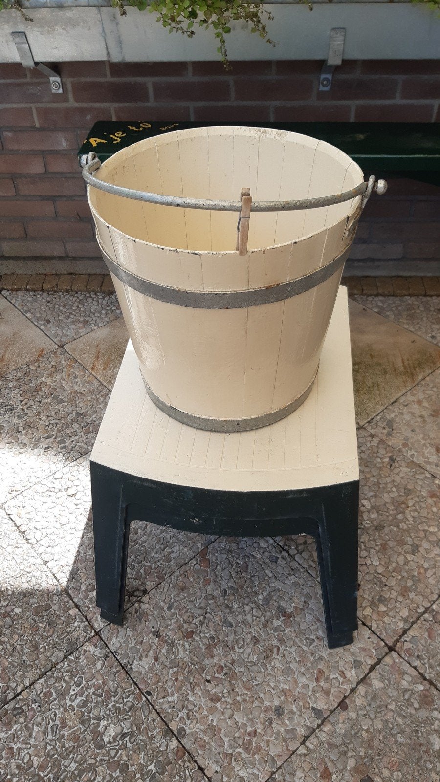 Voeremmer (eikenhout), Tuin en Terras, Bloembakken en Plantenbakken, Ophalen, Gebruikt, Rond, Balkon