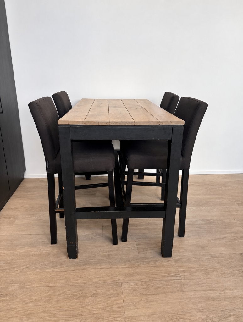 Tafel met stoelen, Ophalen, Gebruikt, 50 tot 100 cm, 150 tot 200 cm