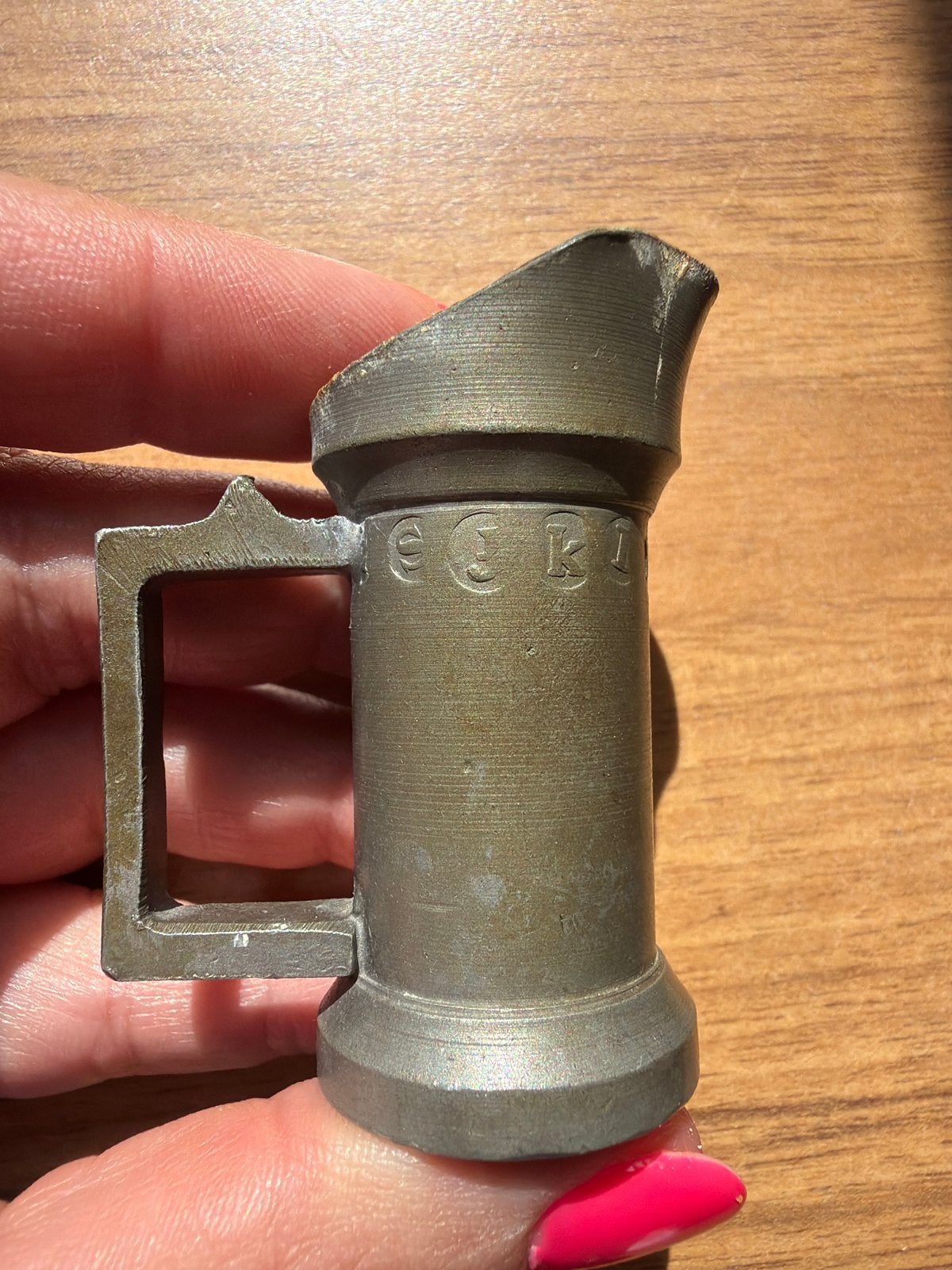 Antiek tinnen maatje 1 Centiliter (1 cl) met ijkmerken, Antiek en Kunst, Ophalen of Verzenden