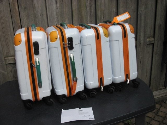 4 Koffers Postcodeloterij, 50 tot 60 cm, Hard kunststof, Ophalen of Verzenden, Zo goed als nieuw