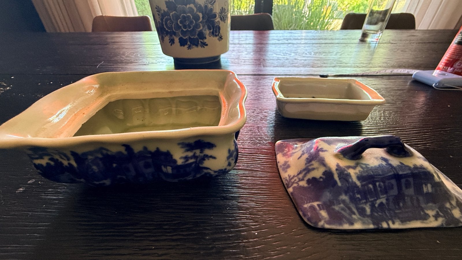 Antieke Victoria Ware Ironstone botervloot en zeepbakje, Antiek en Kunst, Antiek | Keramiek en Aardewerk, Ophalen of Verzenden