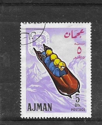 Ajman, bobslee, gestempeld, Verzenden, Overige landen, Gestempeld