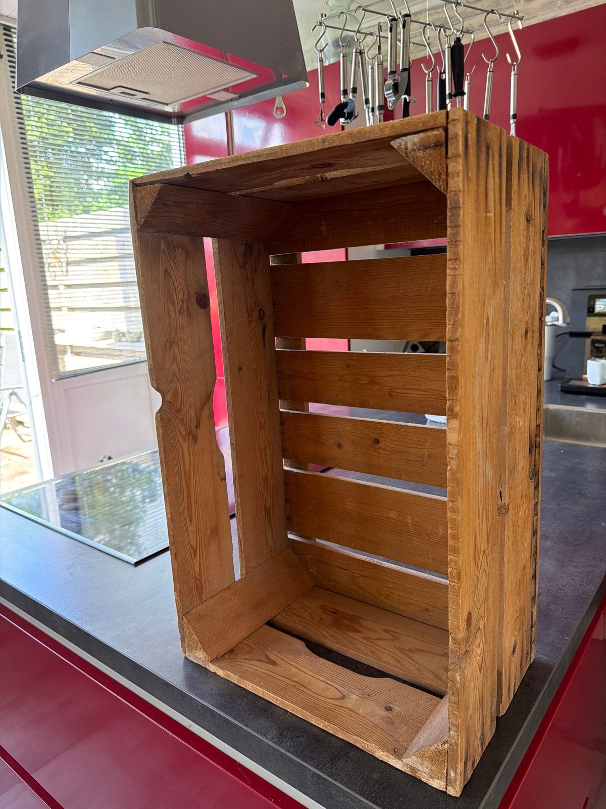 Houten fruitkist - Decoratief en praktisch (24x57x36 cm), Ophalen, Gebruikt, Minder dan 50 cm, 50 tot 75 cm