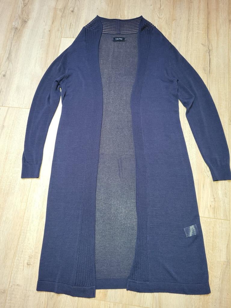 Lang blauw vest. Lilytime - Maat 40/42, Kleding | Dames, Truien en Vesten, Lilytime, Ophalen, Zo goed als nieuw, Blauw