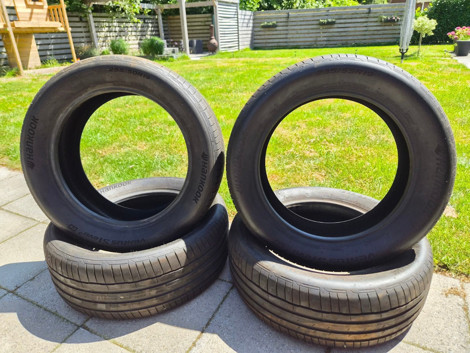 4x Hankook Ventus S1 evo3 EV 235/55 R19 | 255/50 R19, 19 inch, Gebruikt, Ophalen of Verzenden, 235 mm