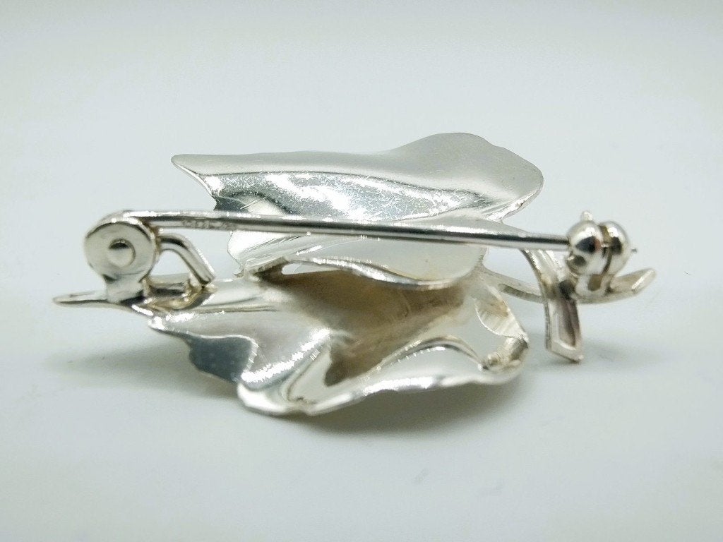 Zilveren blad broche, 925, Info@zilverwebsite.nl, Verzenden, Zo goed als nieuw, Zilverwebsite.nl