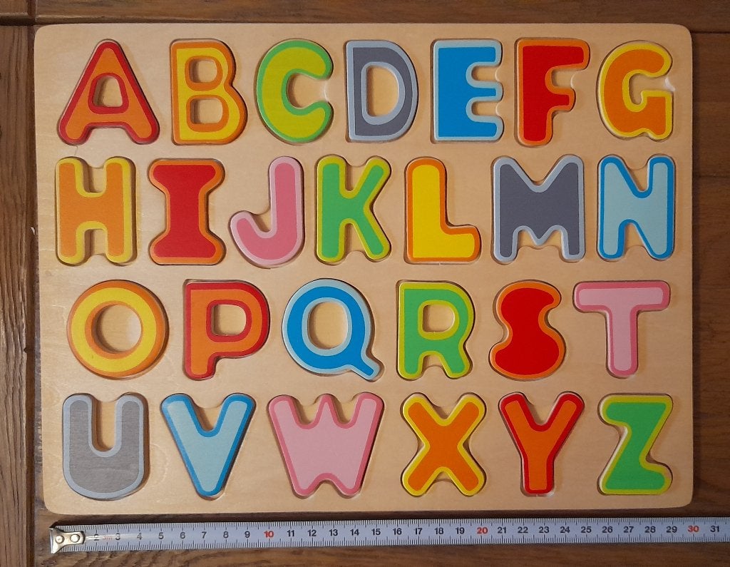 Houten alfabet puzzel, Ophalen of Verzenden, Gebruikt, Taal en Lezen