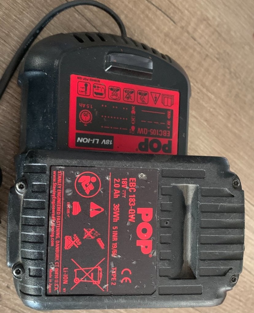 POP 18V Li-ION Accu en Oplader Set, Ophalen of Verzenden, Zo goed als nieuw, Boor- en Schroefmachine