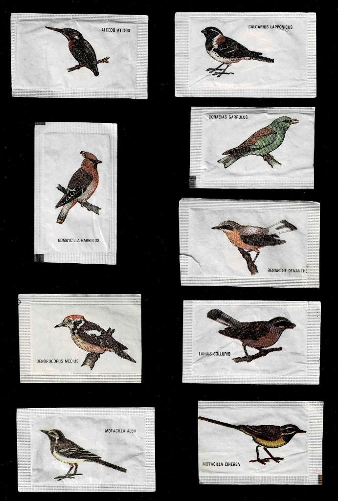 suikerzakjes 1314 Vogels groot formaat 7.9 x 4.8 cm, Ophalen of Verzenden, Nederland