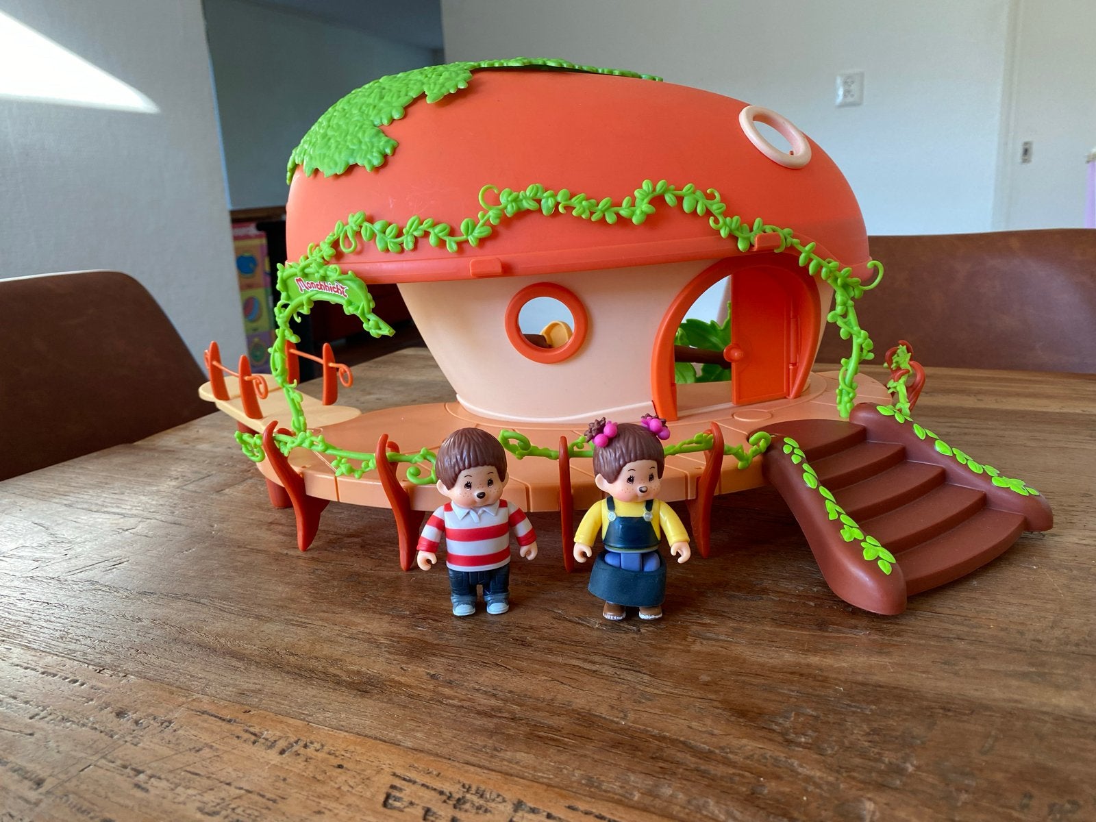 Monchhichi Speelhuis met 3 Poppetjes en Accessoires, Ophalen of Verzenden, Zo goed als nieuw, Jongen of Meisje