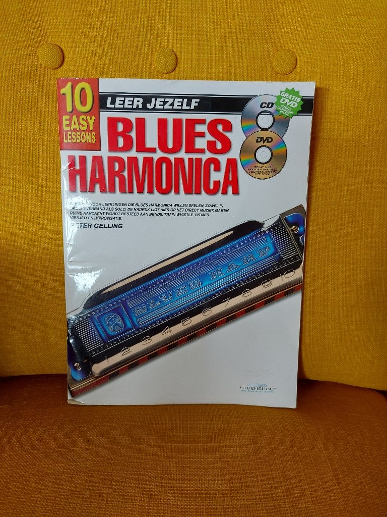 Leer jezelf Blues Harmonica - Peter Gelling. Met CD en DVD., Ophalen of Verzenden, Zo goed als nieuw, Instrument