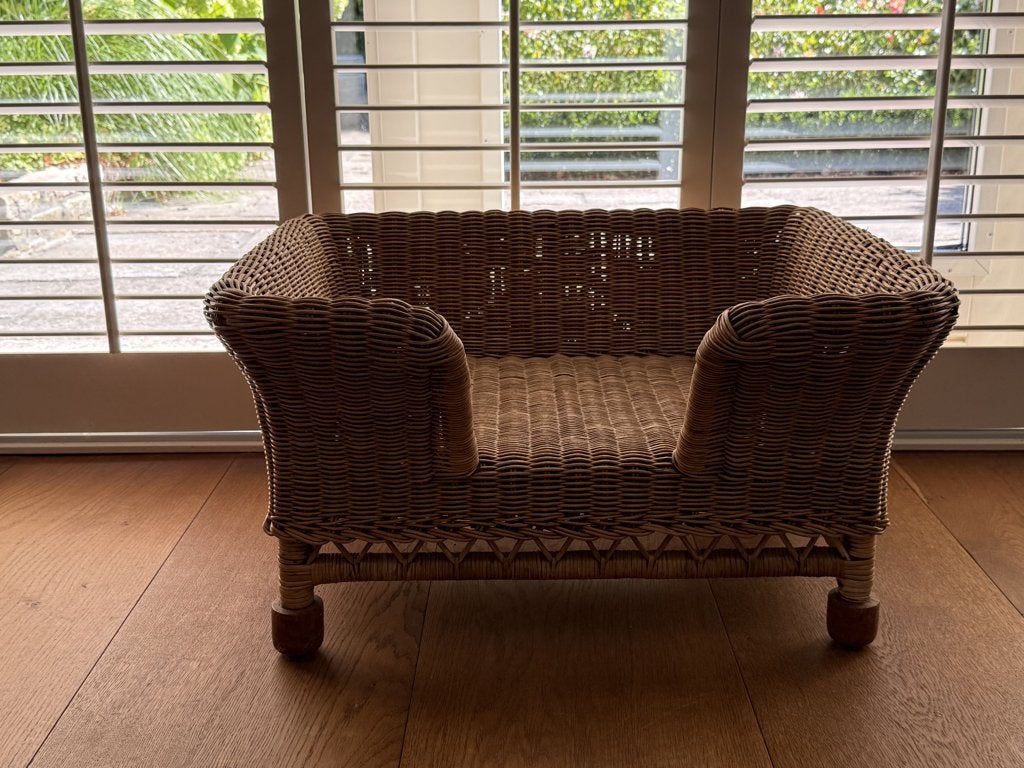 Happy-House luxe rieten mand/bank voor kat of hond, Ophalen, Zo goed als nieuw, Riet