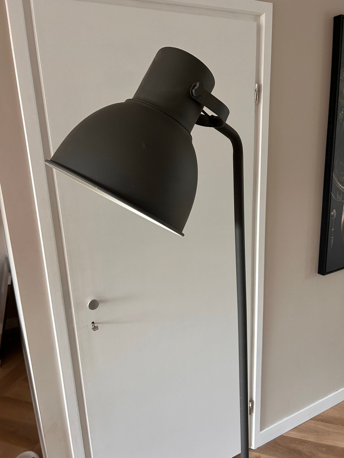 Mooie industriële vloerlamp met verstelbare kop, Ophalen, Gebruikt, E27 (groot), Metaal