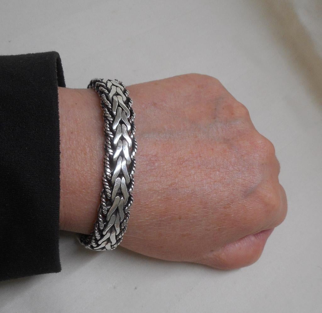 Zilveren zware silk armband nr.373, Sieraden, Tassen en Uiterlijk, Armbanden, Verzenden, Zo goed als nieuw, Zilver, Zilver
