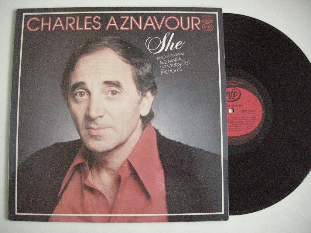 Charles Aznavour She - LP vinyl zgan, Ophalen, Zo goed als nieuw, 12 inch