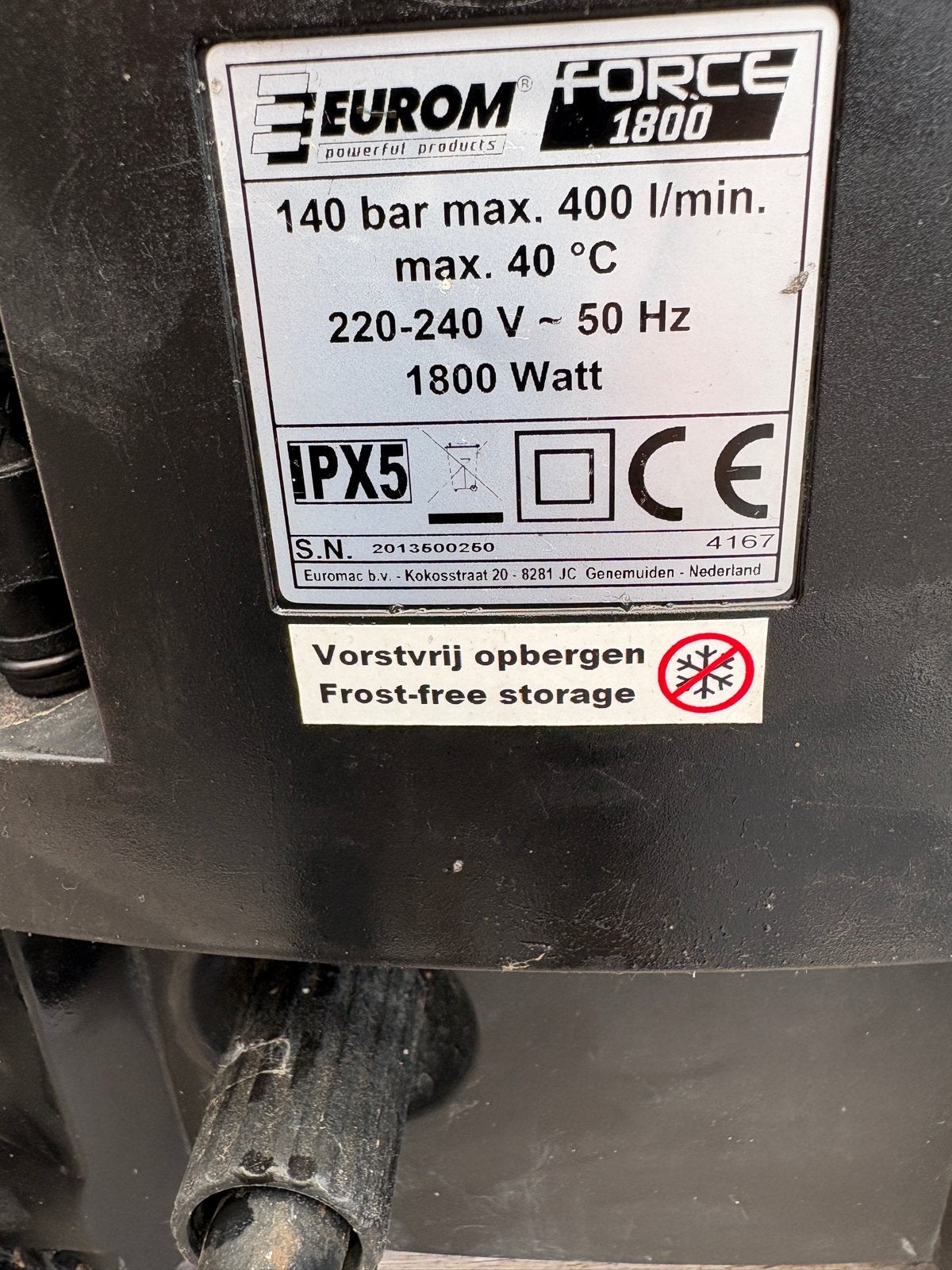 Eurom Force 1800 Hogedrukreiniger - Krachtig en Compleet, Ophalen, Gebruikt, Elektrisch
