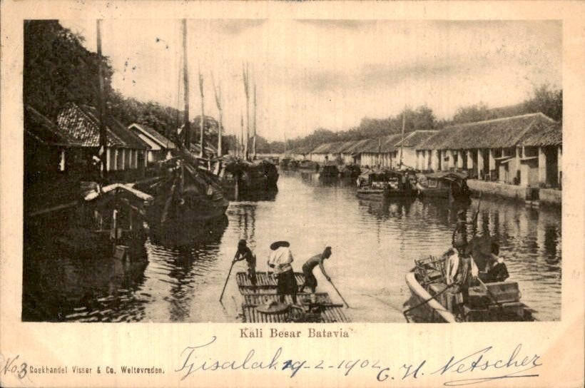 Nederlands Indië - Kali Besar - Langstempel Parongkoeda, Ophalen of Verzenden, Briefkaart