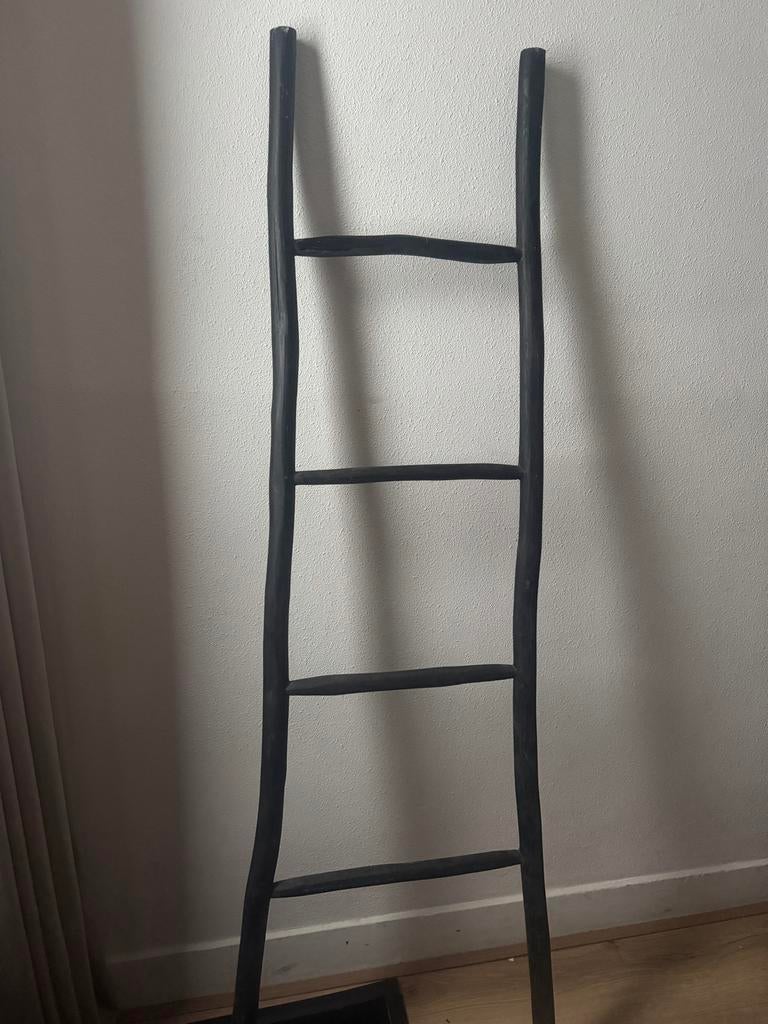 Decoratie ladder zwart hout, Ophalen, Zo goed als nieuw