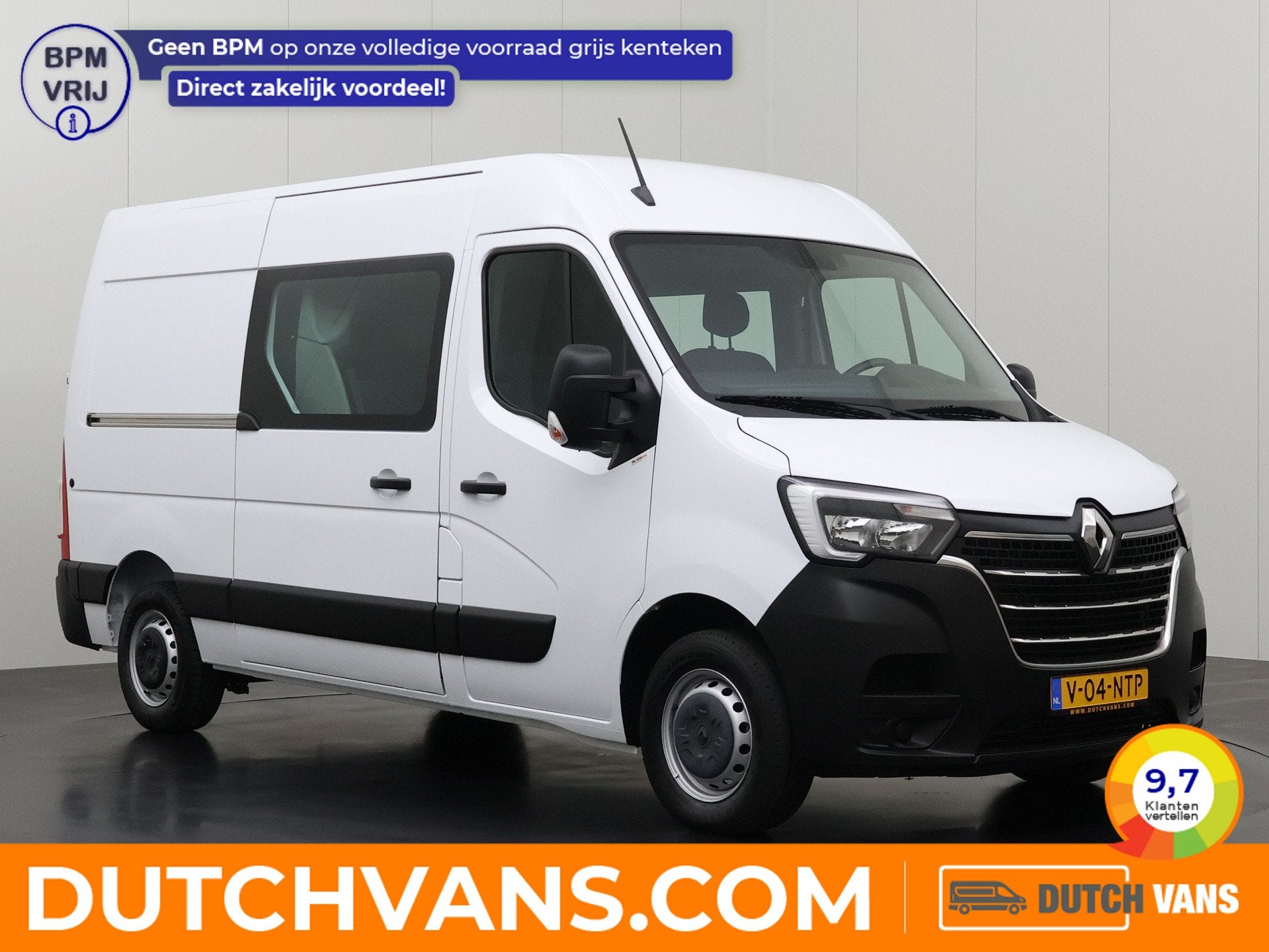 Renault Master 2.3DCi 150PK L2H2 Dubbele Cabine | 7-Persoons, Voorwielaandrijving, Stof, Gebruikt, Euro 6