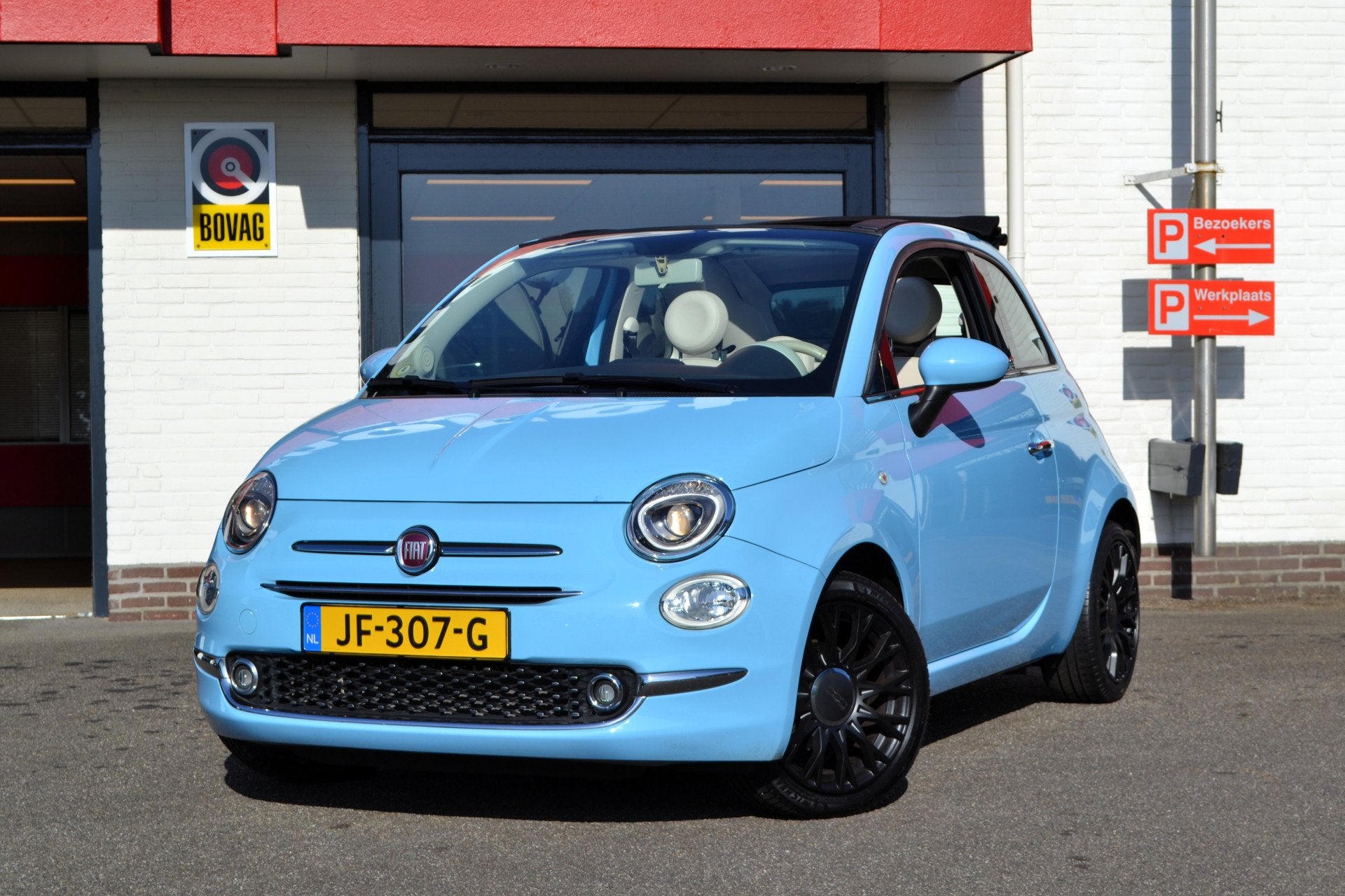 Fiat 500C 0.9 TwinAir Turbo Lounge, Cabrio, Airco, 43.000 km, Auto's, Fiat, Stof, Gebruikt, Cabriolet, Bedrijf