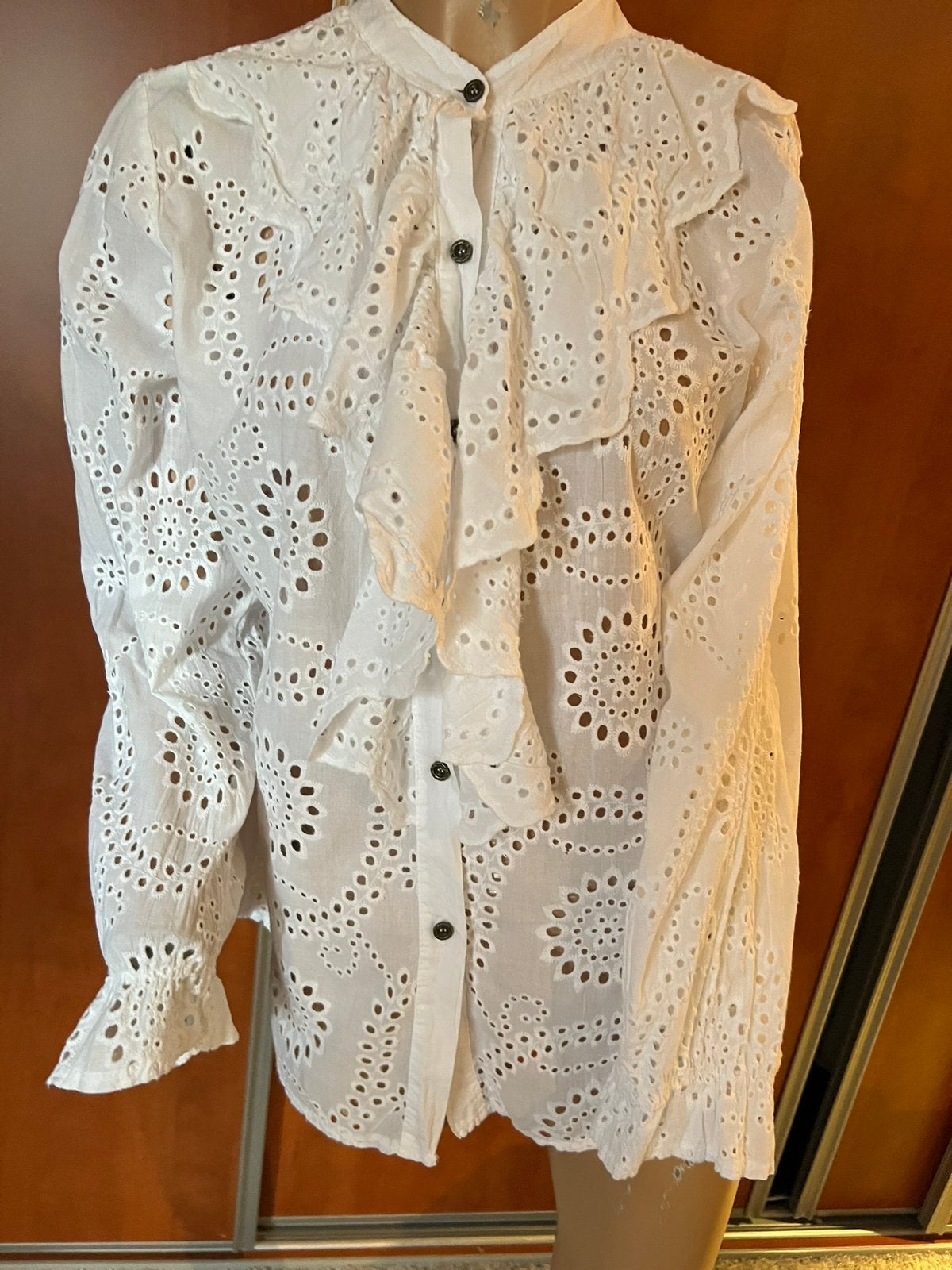 Made in ITALY blouse maat S origineel zgan, Made in Italy, F, G, Wit