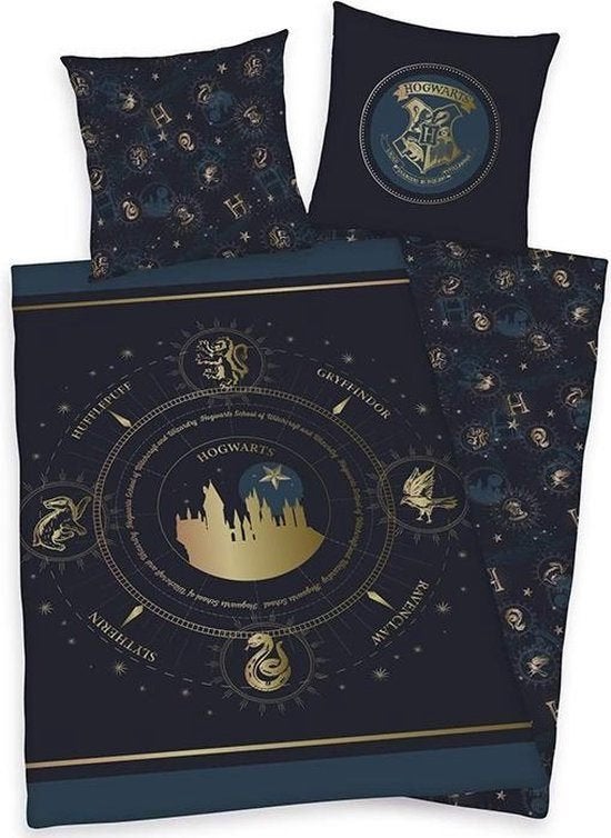 Luxe Harry Potter Dekbedovertrek 140x200cm + Kussensloop, Nieuw, Dubbelzijdig, Verzenden, Jongetje of Meisje