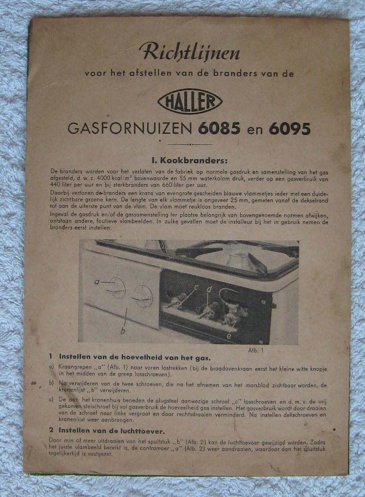 Haller Gasfornuizen Richtlijnen, voor type 6085 en 6095, Verzenden, Gebruikt