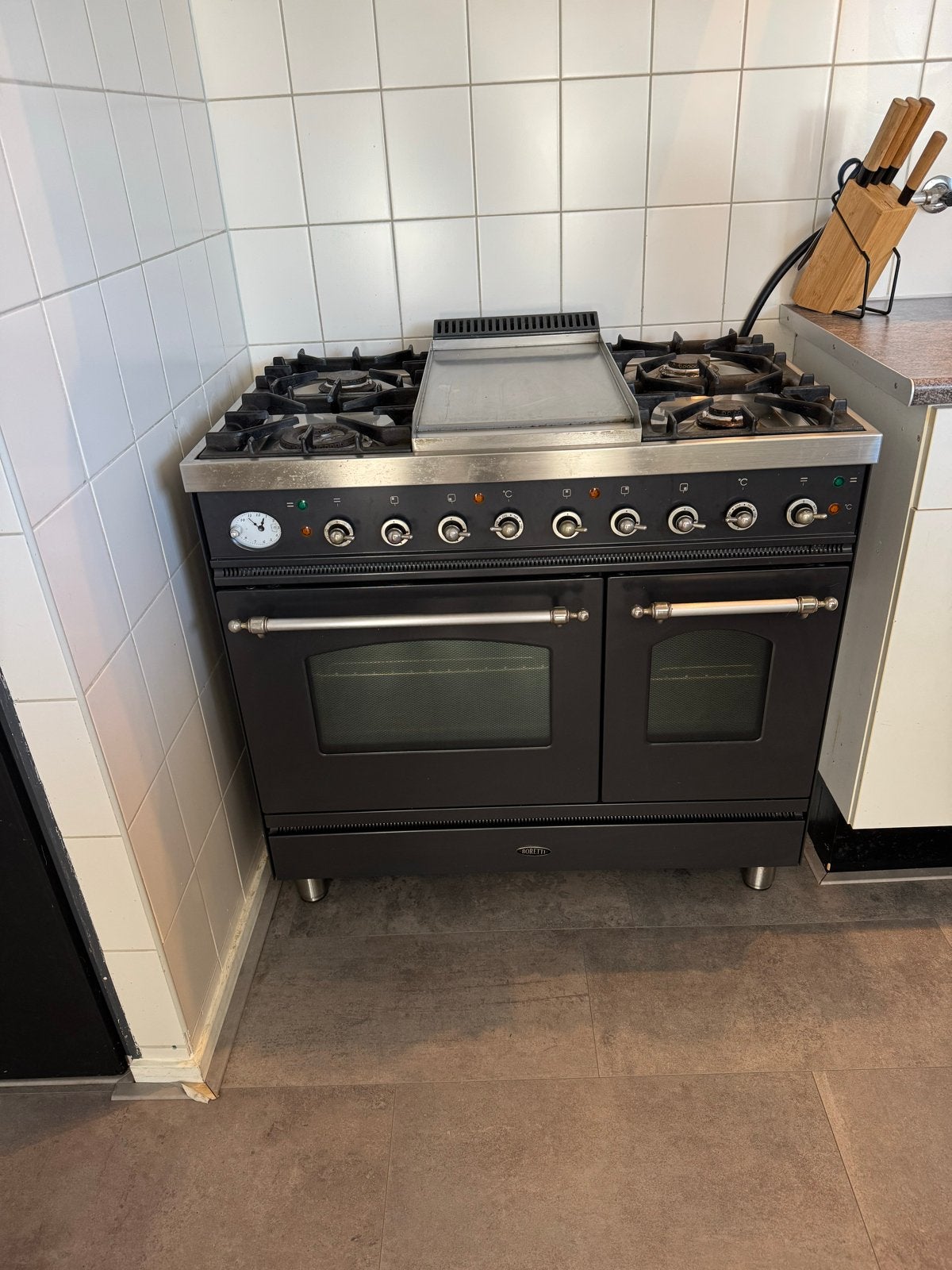 Boretti Fornuis met 6 gaspitten en 2 ovens, Ophalen, Gebruikt, 60 cm of meer, Gas