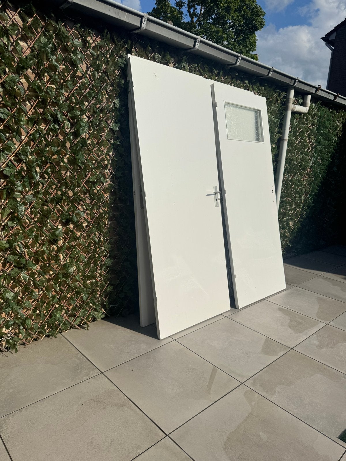 Witte Binnendeuren waarvan 1 met Glas - gebruikt, Ophalen, 80 tot 100 cm, 200 tot 215 cm, Hout
