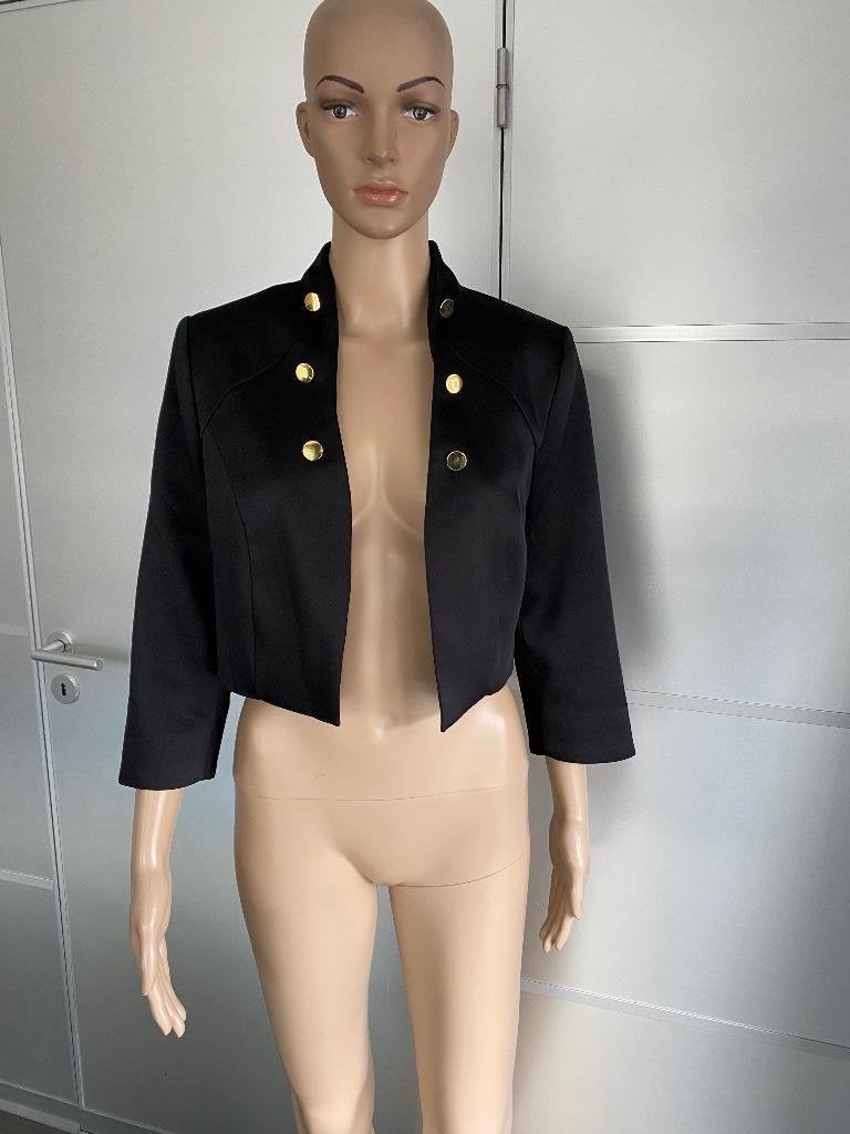 J599 Raffaelli mt. 36/38=S/M luxe kort jasje bolero colbert, Zwart, Ophalen of Verzenden, Zo goed als nieuw, Jasje