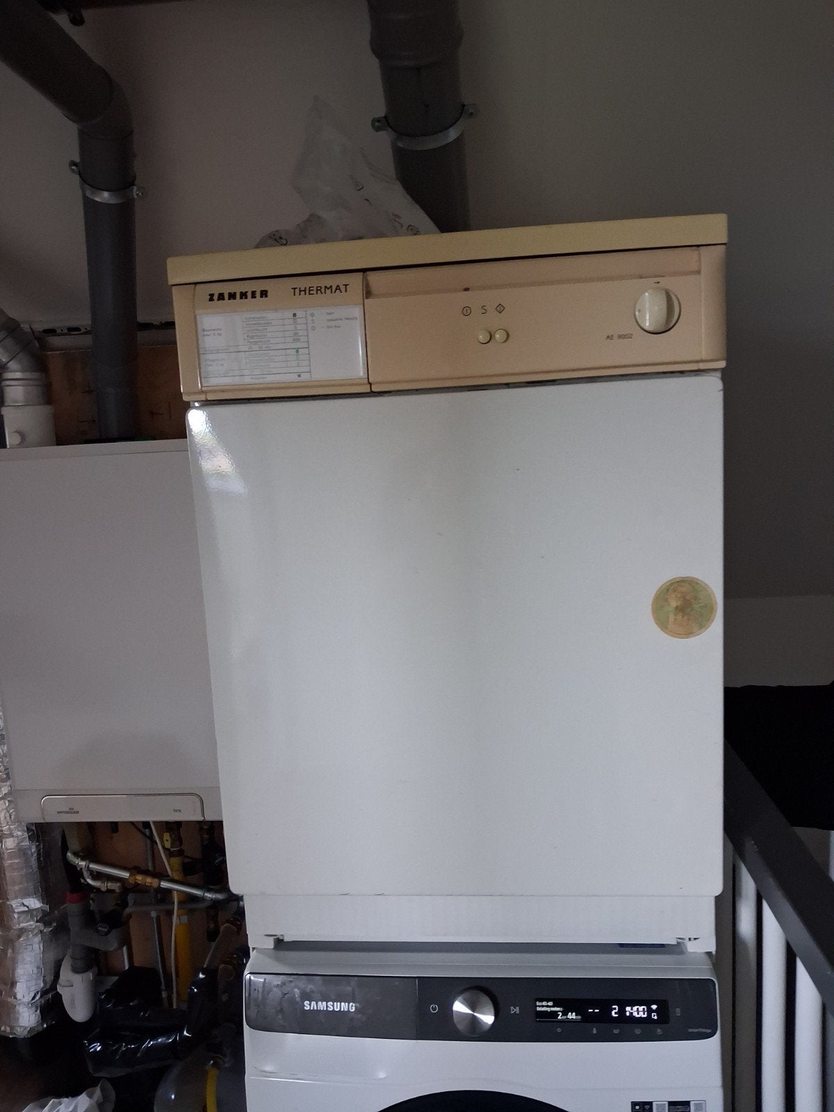 Zanker Thermat wasdroger - Betrouwbaar en functioneel, Ophalen, 6 tot 8 kg, Gebruikt, Luchtafvoer