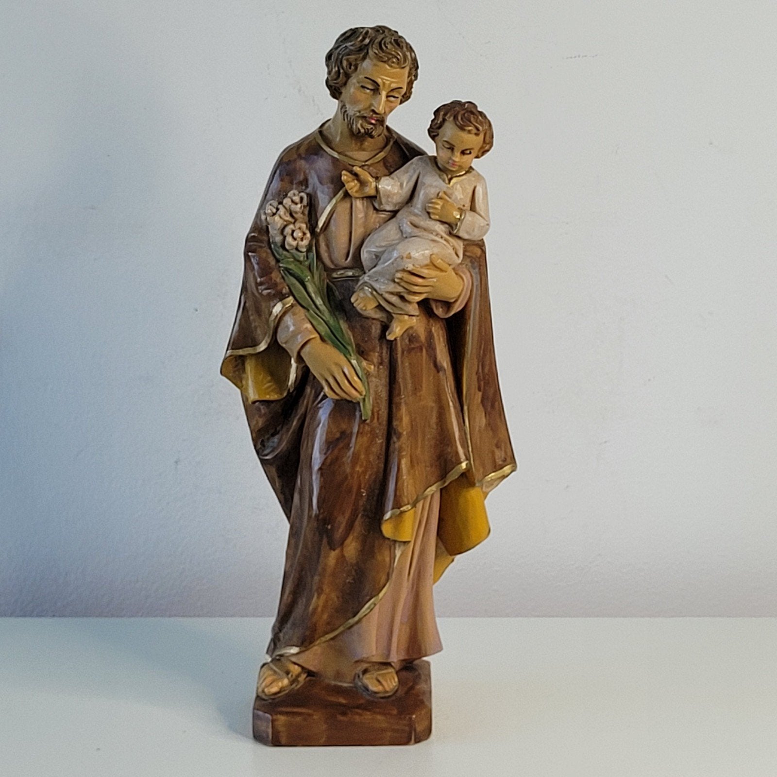 Malsiner H. beeldje St. Jozef met Kind Jezus Italie 26 cm, Ophalen of Verzenden
