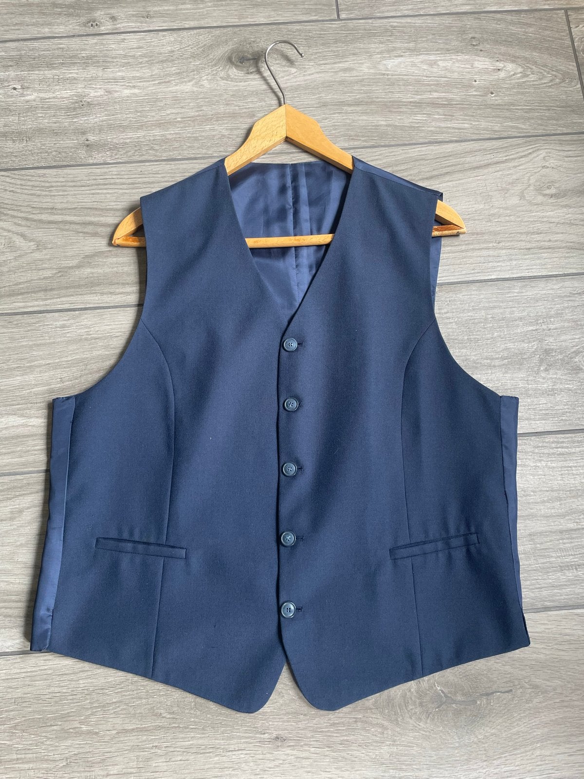 Donkerblauwe Gillet Maat 54, Kleding | Heren, Kostuums en Colberts, Zo goed als nieuw, Maat 52/54 (L), Blauw, Ophalen of Verzenden
