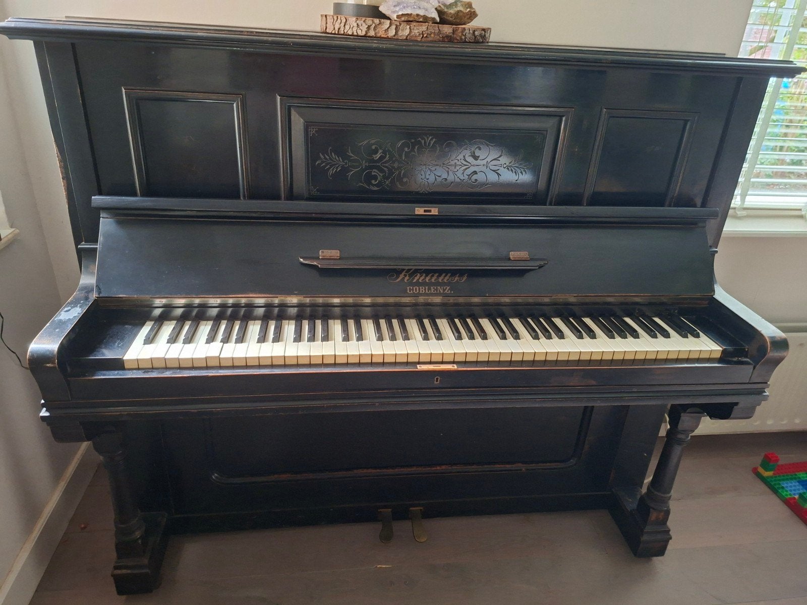 Antieke Knauss Coblens Piano - Klassiek Zwart, Ophalen, Gebruikt, Zwart, Piano