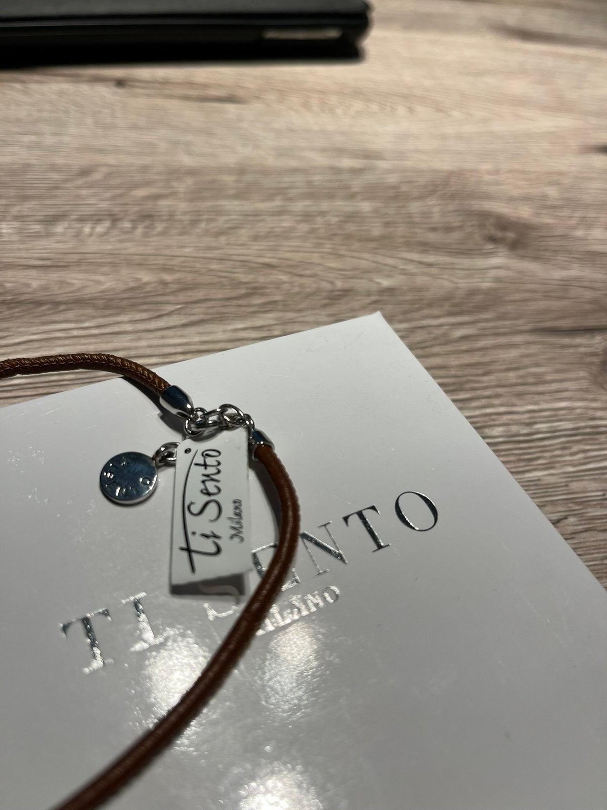 Ti Sento ketting bruin leer, 925 zilveren sluiting, 45 cm, Sieraden, Tassen en Uiterlijk, Verzenden, Nieuw, Bruin, Zilver