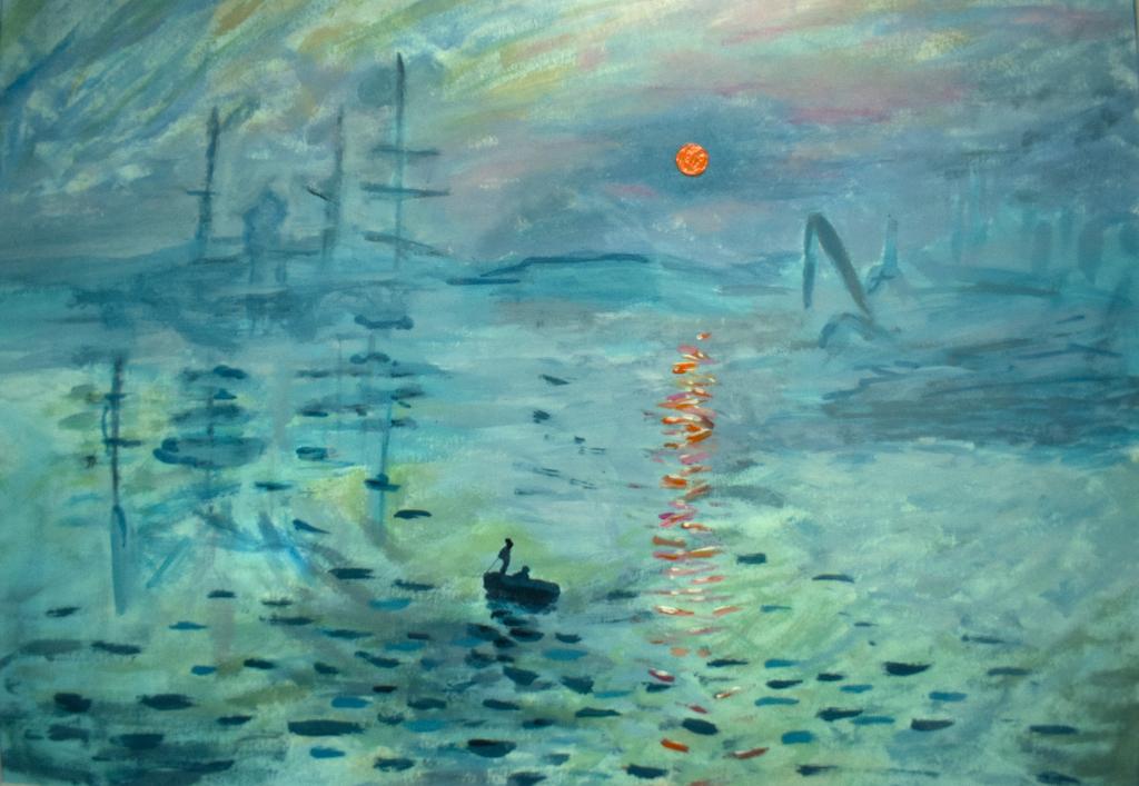 Claude Monet 'Impression Sunrise' Hommage Schilderij, Ophalen of Verzenden