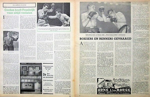 Artikelen over boksen 1949 boxe boksing, Verzamelen, Ophalen of Verzenden, 1940 tot 1960, Tijdschrift