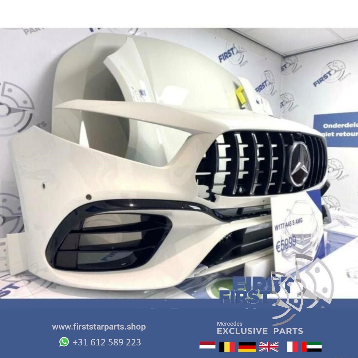 2021 W177 V177 A45S A45 A KLASSE AMG VOORKOP WIT GT 2018-202, Auto-onderdelen, Gebruikt, -, Voor, Ophalen of Verzenden