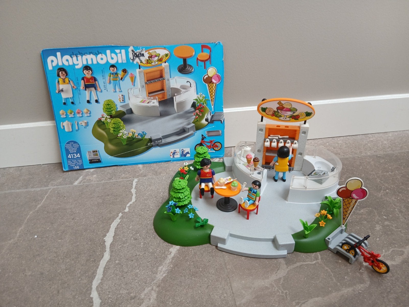 Playmobil ijswinkel, Gebouw, Complete set, Ophalen of Verzenden, Zo goed als nieuw