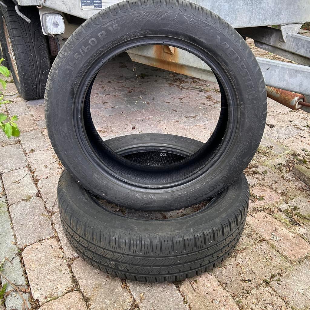 Continental 165/60 R15 banden 6mm 2stuks, Ophalen of Verzenden