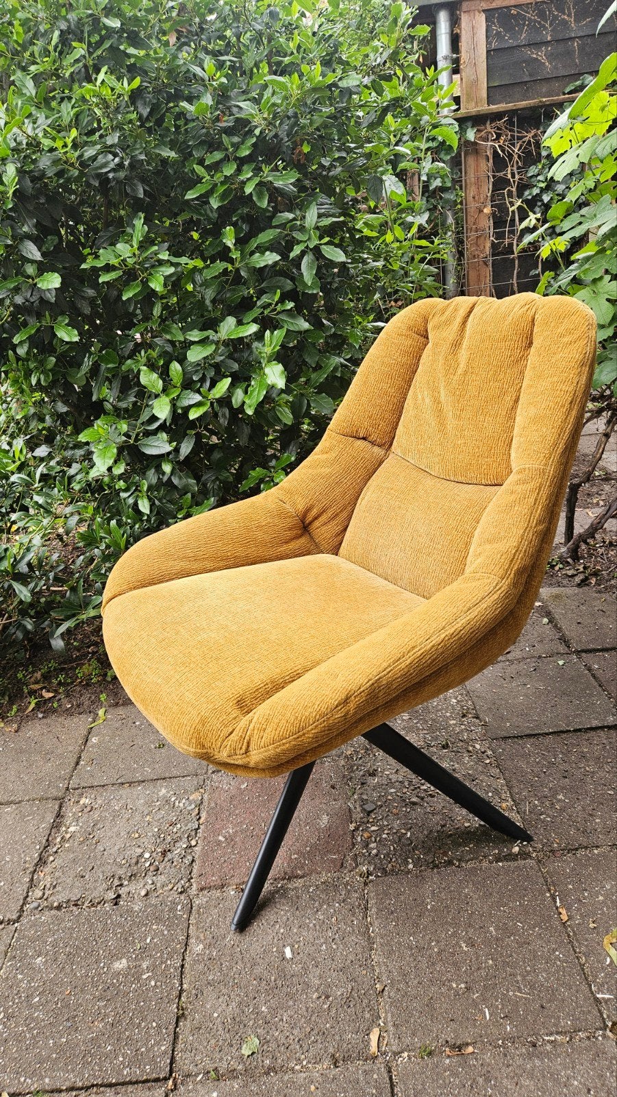 Draai fauteuil Lynn - oker, 75 tot 100 cm, Ophalen of Verzenden, Zo goed als nieuw, Stof