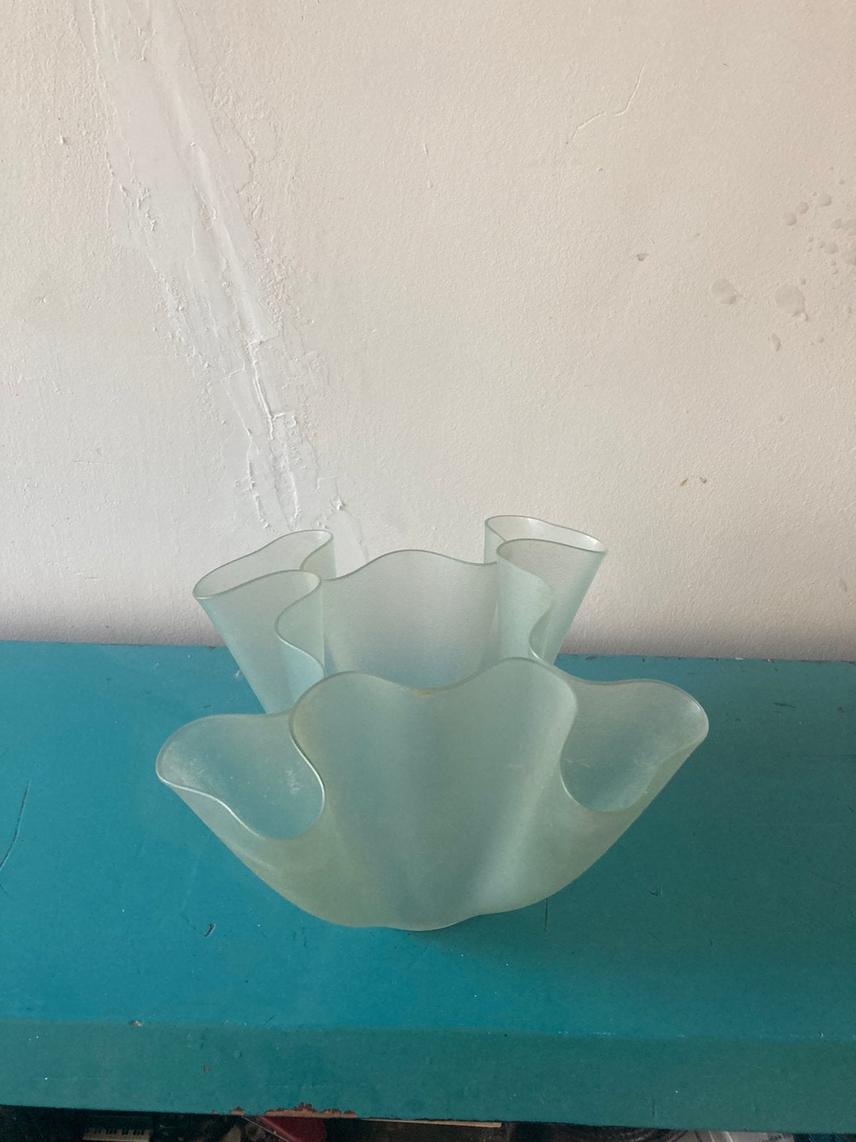 Pietro Chiesa Cartoccio glazen vaas klein model, Ophalen, Wit, Minder dan 50 cm, Glas